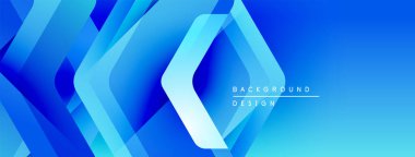 Soyut mavi katmanlar dinamik görsel efekt yaratır. Eğim gölgeleri derinlik ve modern tasarım unsurları sunar.