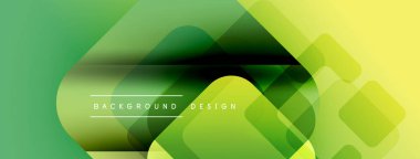 Soyut yeşil sarı eğimli arkaplan. Üst üste binen şekiller, dijital projeler için uygun modern tasarım yaratır. Basit, temiz estetik..