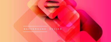 Soyut geometrik şekiller örtüşür, canlı bir gradyan arkaplan oluşturur. Sıcak renkler tasarıma hakim, modern estetiğe işaret ediyor.