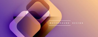 Soyut eğim arkaplanı. Üst üste binen yuvarlak kareler dinamik görsel efekt yaratır. Sıcak renkler kompozisyona hakim. Modern tasarım ögesi.