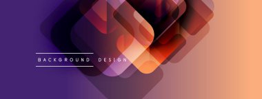 Soyut geometrik şekiller örtüşür, canlı gradyanlar yaratır. Mor renkten turuncuya geçiş. Modern tasarım elementleri parlak görsel cazibe sunar.