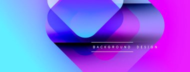 Soyut, enerjik bir arkaplan. Üst üste binen şekiller dinamik görsel efekt yaratır. Gradyan renkler pürüzsüz, modern tasarım ögesi.