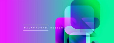 Soyut, enerjik, değişken şekiller çakışıyor. Modern tasarım mor, mavi ve yeşil renklere sahiptir. Metin arkaplan tasarımı okur.