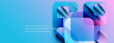 Soyut geometrik şekiller, parlak mavi ve mor renkler ile örtüşür. Modern tasarım elementleri dinamik görsel doku oluşturur. Arkaplan metni arkaplan tasarımı okur.