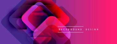 Soyut geometrik şekiller örtüşüyor, canlı mor ve pembe renkler yaratıyor. Arkaplan ve sunumlar için modern tasarım ögesi.