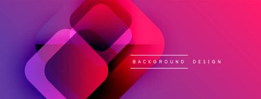 Soyut gradyan şekiller çakışıyor. Canlı pembeler, morlar, maviler modern görsel efektler yaratır. Metin arkaplan tasarımı okur.
