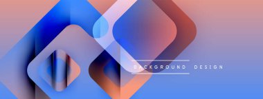 Soyut geometrik şekiller örtüşür, canlı bir değişim etkisi yaratır. Yumuşak maviler, pembeler pürüzsüz harmanlanır. Modern tasarım ögesi.