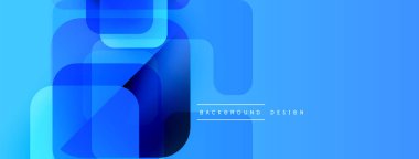 Soyut mavi şekiller dinamik bileşim oluşturur. Sancaklar, arka planlar ve sunumlar için modern tasarım uygun. Basit, temiz estetik..