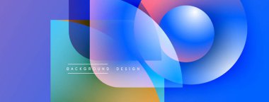 Soyut sıvı şekiller, canlı maviler, morlar modern arka plan yaratır. Metin arka plan tasarımı okur. Düzen eğimleri kompozisyona hakim.