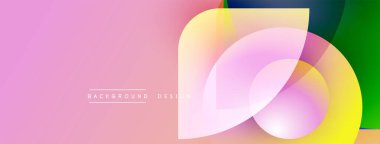 Soyut pembe arkaplan özellikleri üst üste binen renkli şekiller. Modern tasarım elementleri dinamik görsel efekt yaratır. Basit metin arkaplan tasarımı okur.