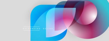 Soyut şekiller örtüşüyor, canlı renk değişimleri yaratıyor. Yumuşak kıvrımlar hareketi gösterir, modern tasarım estetiği. Işık yüzeylerden yansıyor.