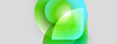 Soyut akışkan şekiller, canlı yeşil mavi gradyan. Arka planlar ve sunumlar için modern tasarım öğesi. Minimalist estetik.