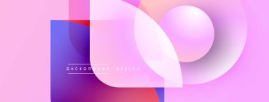 Soyut pembe arka plan. Üst üste binen şekiller modern görsel efektler yaratır. Gradyan renkler, pürüzsüz geçişler, mevcut tasarım elemanları.