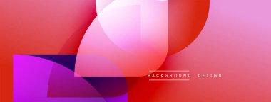 Soyut gradyan şekiller çakışıyor. Kırmızı, pembe, mor renkler kompozisyona hakim. Arkaplan ve sunumlar için modern tasarım ögesi.