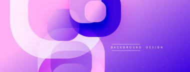 Soyut geometrik şekiller örtüşüyor, canlı mor gradyanlar yaratıyor. Arkaplan ve sunumlar için uygun modern tasarım ögesi.