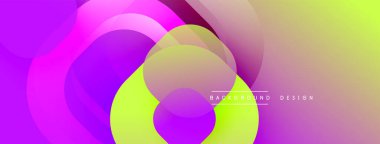 Soyut, enerjik şekiller çakışıyor. Renkler mor, sarı, pembe. Modern tasarım enerji, akıcılık ve görsel ilgiyi çağrıştırır..