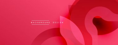 Soyut kırmızı tasarım. Üst üste binen şekiller dinamik görsel efekt yaratır. Çeşitli projeler için modern arkaplan uygun. Basit, zarif..