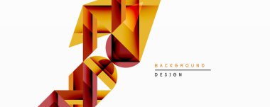 Soyut geometrik tasarım katmanlı çokgen şekiller içerir. Sıcak renk paleti altın, turuncu, kahverengi tonlarını içerir. Modern estetik, arka planlar ve sunumlar için uygun. Minimalist kompozisyon.