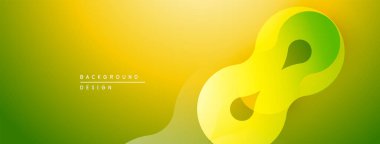 Soyut sarı gradyan tasarımı. Yumuşak kıvrımlar sonsuzluk sembolü yaratır, modern estetik. Minimalist arkaplan ögesi.