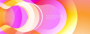 Soyut akışkan şekiller, canlı renklerin karışımı. Pembe, turuncu, sarı dinamik görsel efekt yaratır. Modern tasarım ögesi.