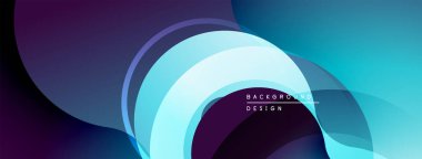 Soyut akışkan şekiller, canlı maviler, morlar dinamik bir zemin oluşturur. Modern tasarım, pürüzsüz eğimler hareket, derinlik.