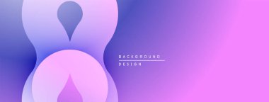 Soyut gradyan şekiller akış dizaynını oluşturur. Mor, pembe renkler modern arka plan yaratır. Minimalist estetik, pürüzsüz geçişler görünür..