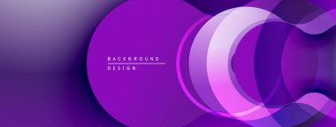 Soyut mor katmanlar dinamik arkaplan yaratır. Yumuşak eğimler, akışkan şekiller modern tasarım elementlerini akla getiriyor. Minimalist estetik.