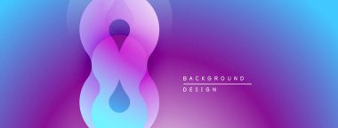 Soyut akışkan şekiller harmanlanır, canlı mor ve mavi renkler yaratır. Modern tasarım akışı, enerjiyi, görsel uyumu çağrıştırıyor.