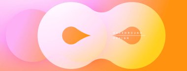 Soyut şekiller harmanlanır, yumuşak eğimler yaratır. Sıcak renkler tasarıma hakim, modern estetiği çağrıştırıyor. Minimalist kompozisyon.