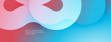 Soyut arkaplan özellikleri üst üste biniyor. Renkler kırmızı, pembe ve mavinin karışımı pürüzsüz gradyanlar yaratır. Minimalist tasarım.