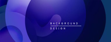 Soyut sıvı şekiller, canlı mavi renkler, modern tasarım. Minimalist kompozisyon dinamik görsel etki yaratır. Yumuşak eğimler mevcut derinlik.