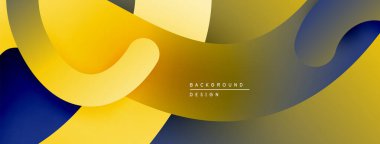 Soyut sıvı şekilleri üst üste binerek dinamik sarı ve donanma bileşimi oluşturur. Arkaplan ve sunumlar için modern tasarım ögesi.