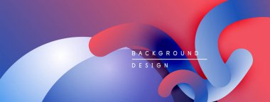 Soyut akışkan şekiller harmanlanarak, canlı bir arkaplan oluşturur. Modern tasarım elementleri hareket, enerji, derinlik.