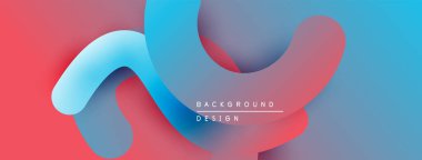 Soyut sıvı şekilleri örtüşür ve canlı renk değişimleri yaratır. Kırmızı, mavi, mor renkler düzgün bir şekilde harmanlanır. Modern tasarım ögesi.