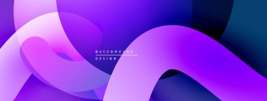 Soyut sıvı şekilleri, mor renkler baskın gelir. Modern tasarım, pürüzsüz eğimler dinamik kompozisyon yaratır. Minimalist estetik.