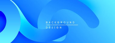 Soyut mavi arkaplan. Pürüzsüz şekiller örtüşür, dinamik görsel efekt yaratır. Dijital projeler için modern tasarım ögesi.