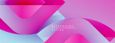 Soyut akışkan şekiller, canlı pembeler, maviler modern arka plan yaratır. Metin arka plan tasarımı okur. Düzen eğimleri kompozisyona hakim.