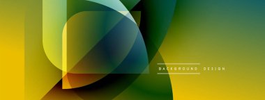 Soyut grafik tasarım akıcı şekiller, canlı renkler içerir. Sarı, yeşil renkler düzgün bir şekilde harmanlanarak modern görsel efekt yaratır..