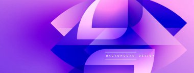 Soyut mor, mavi gradyan tasarım. Modern şekiller, dinamik görsel efektler yaratır. Metin arkaplan tasarımı okur.