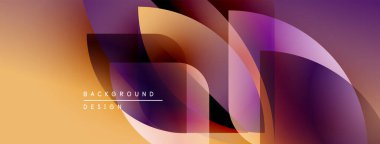 Soyut geometrik şekiller çakışıyor. Sıcak renkler baskın, modern arkaplan tasarımı yaratıyor. Gradyan renkler pürüzsüzce harmanlanır.