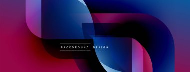 Soyut gradyanlar örtüşür ve dinamik görsel efekt yaratır. Modern tasarım elementleri akıcılık, hareket, derinlik.