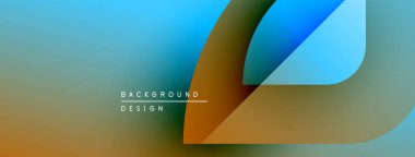Soyut arkaplan tasarımı pürüzsüz renk eğimlerine sahiptir. Üst üste binen şekiller dinamik görsel efekt yaratır. Modern estetik.