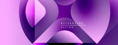 Soyut mor arkaplan. Üst üste binen daireler sıvı şekiller, modern tasarım yaratır. Metin arkaplan tasarımı okur.