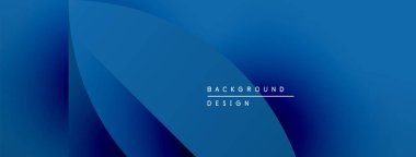 Soyut mavi arkaplan tasarımı. Yumuşak eğimler akışkan şekiller yaratır, modern estetik. Metin arkaplan tasarımı okur.