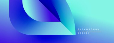 Soyut gradyanlar harmanlanır ve dinamik şekiller yaratır. Mavi, turkuaz renkler modern estetik sunarak tasarıma hükmediyor. Mevcut en küçük metin.