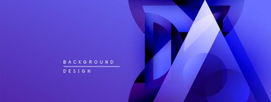 Soyut geometrik tasarım. Mavi gradyanlar katmanlı şekiller oluşturur, modern estetik. Minimalist bileşim, uygun arkaplan ögesi.