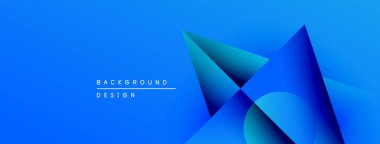 Soyut mavi tasarım. Üst üste binen şekiller dinamik görsel efekt yaratır. Renkler derinlik sağlar, modern estetik.