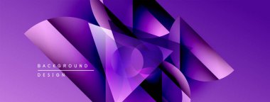 Soyut mor tasarım geometrik şekiller, gradyanlar, dinamik bileşimler içerir. Sunumlar ve grafikler için modern arkaplan ideal.