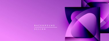 Soyut mor tasarım. Geometrik şekiller modern arkaplan oluşturur. Gradyan renkler derinlik ve görsel ilgi ekler.