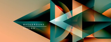 Soyut geometrik şekiller örtüşür, dinamik görsel efekt yaratır. Sıcak şeftali tonları serin deniz mavisi renkleriyle harmanlanır. Modern tasarım ögesi.